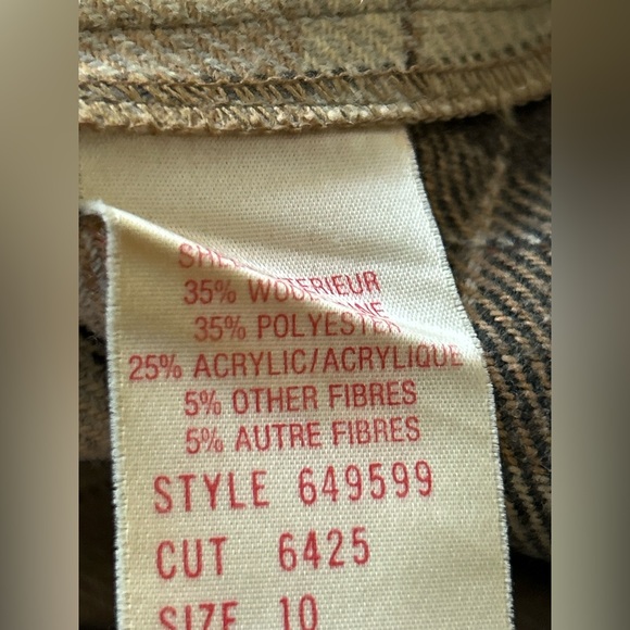 Vintage Plaid A-Line Midi Skirt | Wool Blend | 26” | Fall Cottagecore Classic - Picture 6 of 6